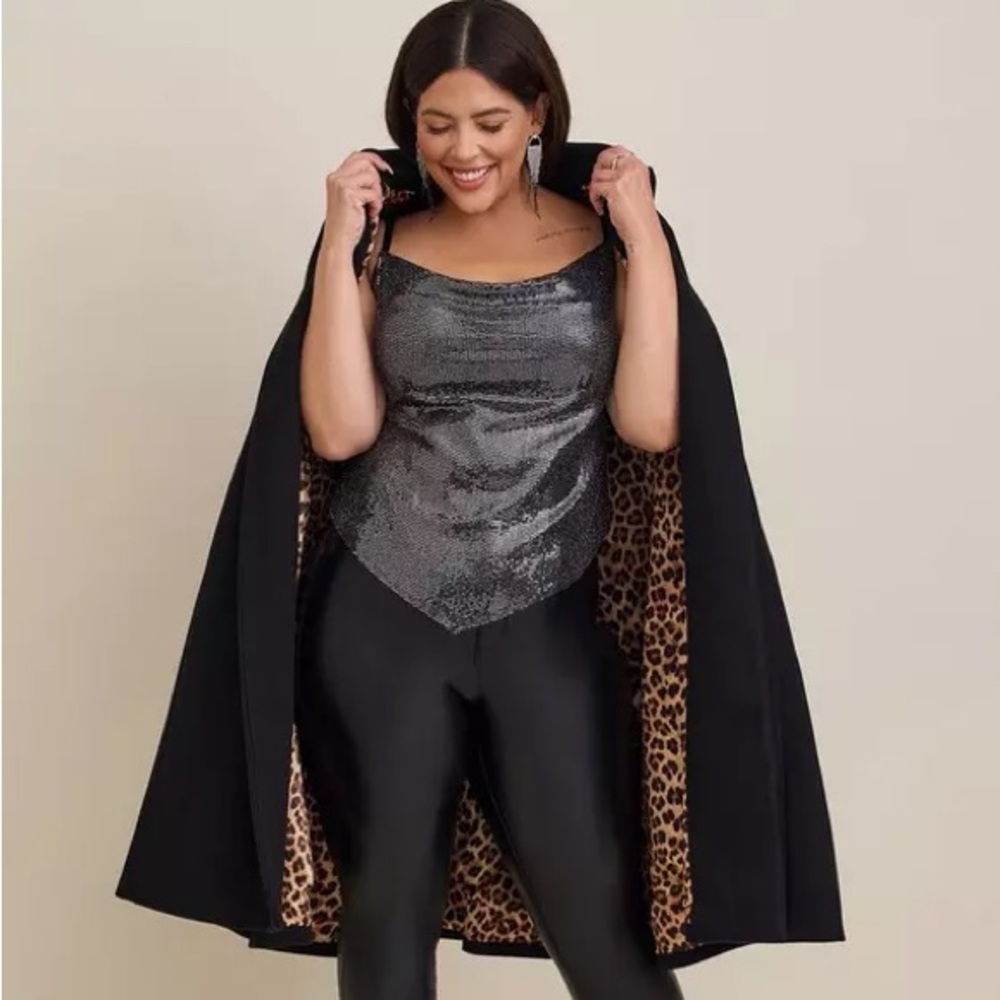 Torrid Sequin Cowl Neck Silver Camisole Top
